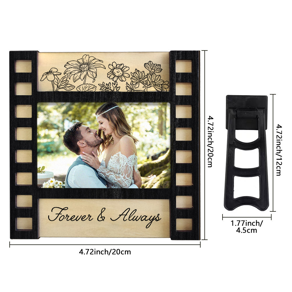 Personalized Wedding Photo Film Sign Frame Custom Engraved Wedding Decor Gift for Couples