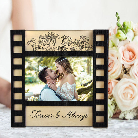 Personalized Wedding Photo Film Sign Frame Custom Engraved Wedding Decor Gift for Couples