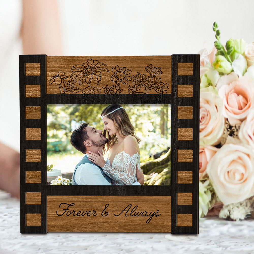 Personalized Wedding Photo Film Sign Frame Custom Engraved Wedding Decor Gift for Couples