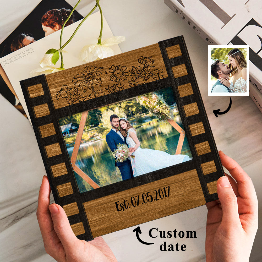 Personalized Wedding Photo Film Sign Frame Custom Engraved Wedding Decor Gift for Couples